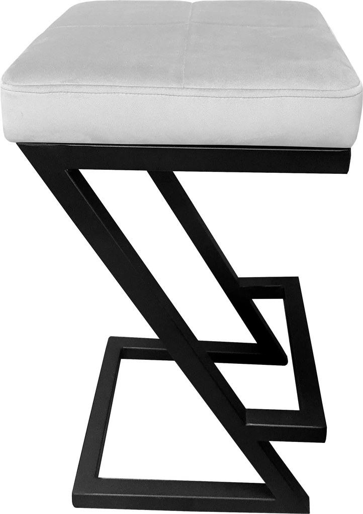 Hoker ZETA krzesło barowe tkanina Welur podstawa metalowa LOFT : Kolor Stelaża - Czarny , Kolor tkaniny - VELVET - MG39