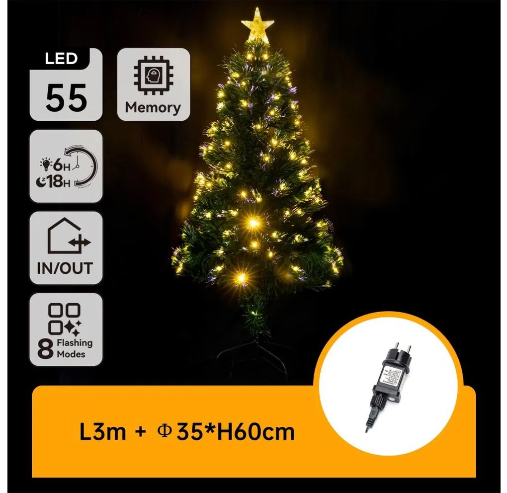 Aigostar - LED Zewnętrzna choinka świąteczna LED/3,6W/230V 60 cm IP44 ciepła biała