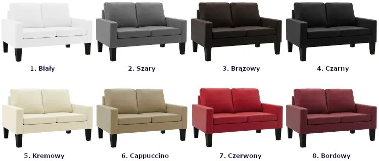 Szara dwuosobowa sofa do salonu - Clorins 2X