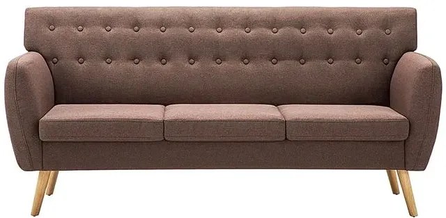 3-osobowa brązowa sofa pikowana - Elia