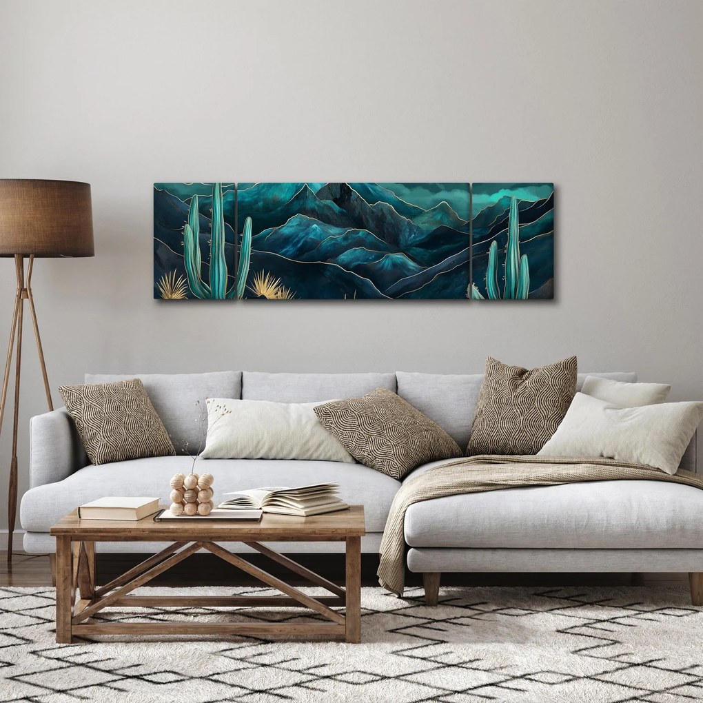 Obraz - Turkusowa noc (170x50 cm)