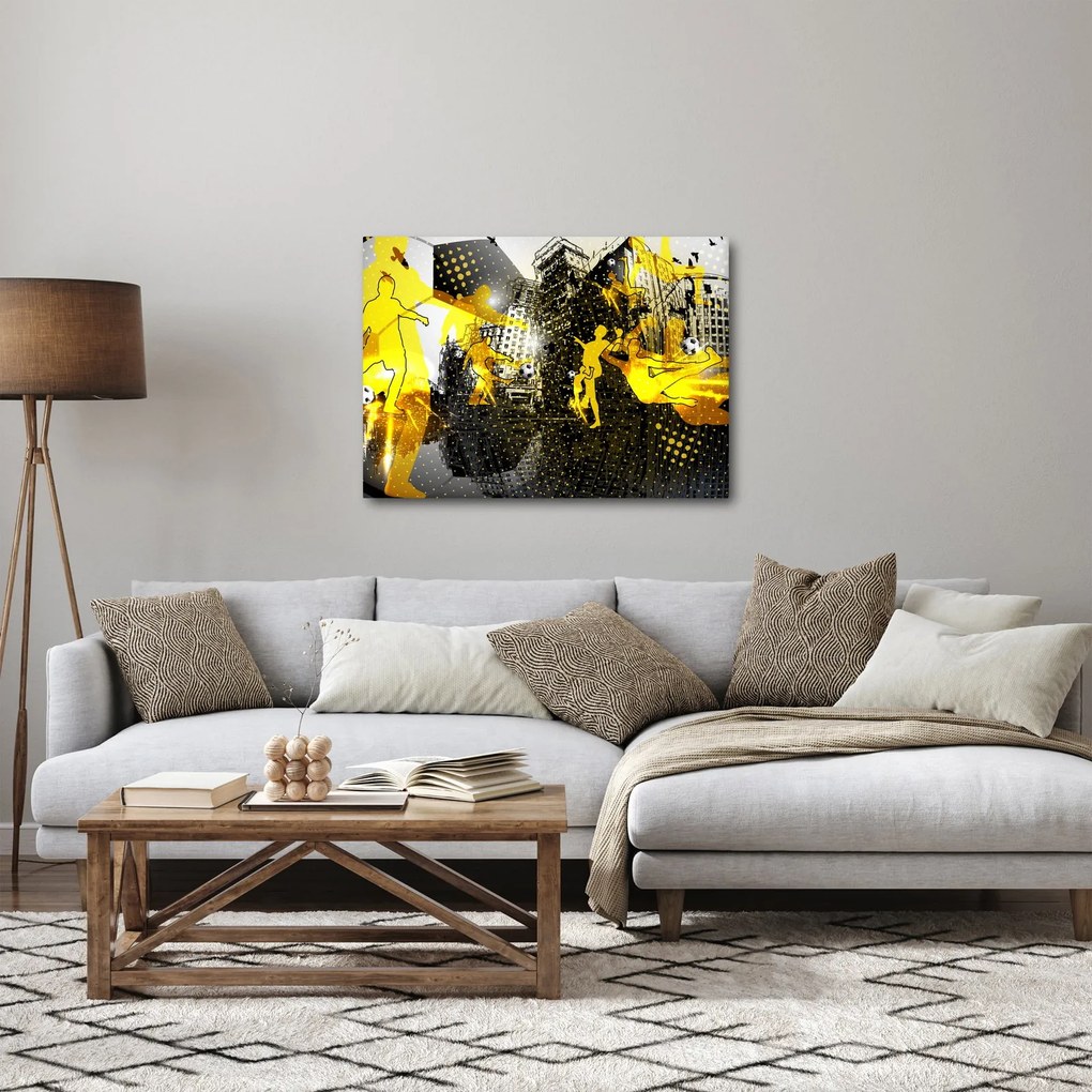 Obraz - Piłka nożna w wielkim mieście (70x50 cm)
