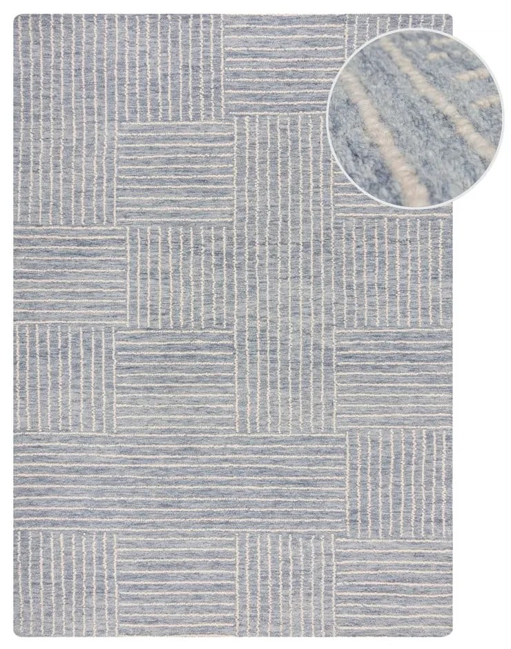 Jasnoniebieski wełniany dywan tkany ręcznie 120x170 cm Memphis Wool – Flair Rugs