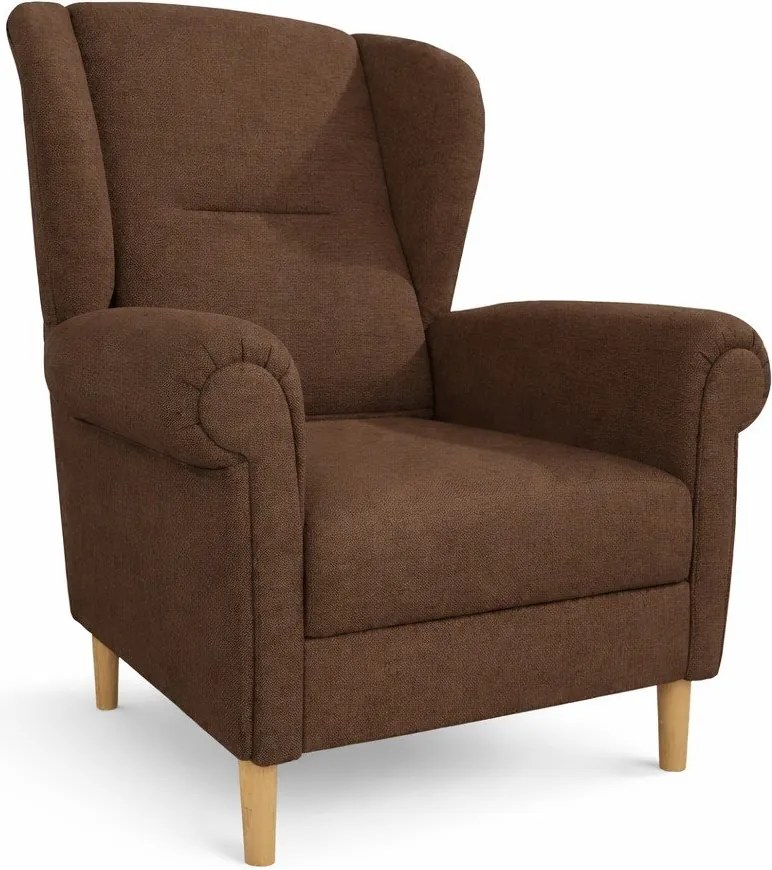 Ciemnobrązowy fotel typu uszak Swan – Ropez