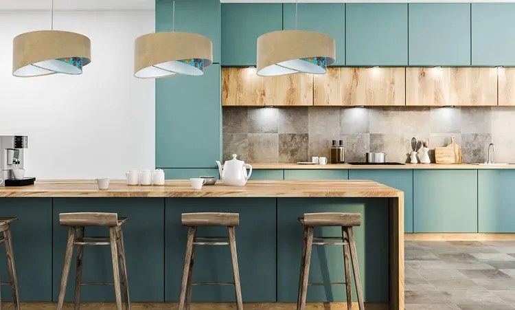 Beżowo-biała lampa wisząca z wzorem H8-T41