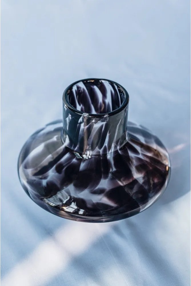 Brązowy szklany ręcznie wykonany wazon (wysokość 28 cm) Glom – noo.ma