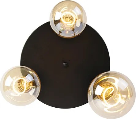 Nowoczesna lampa sufitowa czarna 3-światłowa - Facil