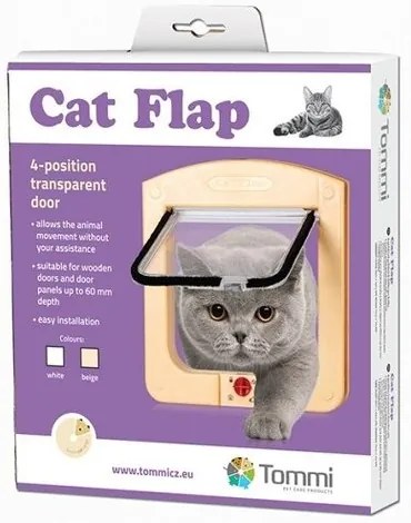 Tommi Drzaki dla kotów Cat Flap, białe