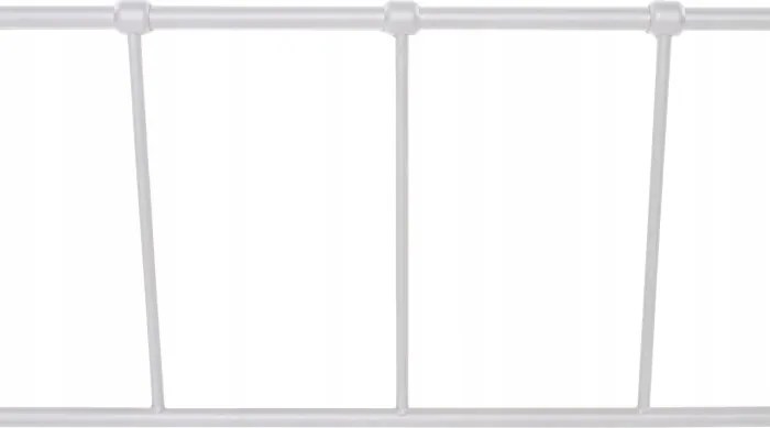 Łóżko Metalowe Jednoosobowe 90x200 cm ze Stelażem PABLO Metalowe Białe