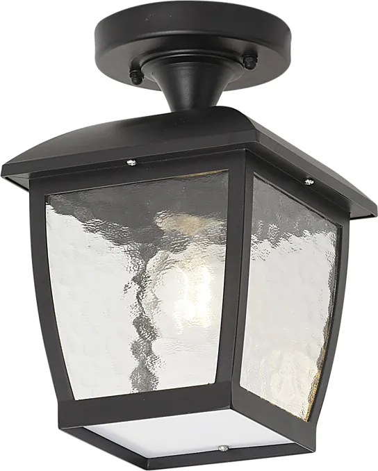 Klasyczna lampa sufitowa czarna IP44 - Leuven