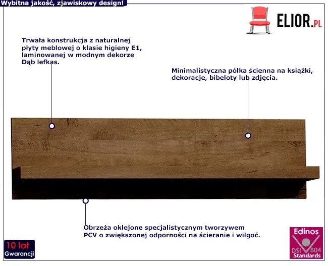 Półka ścienna dąb lefkas D3-C57