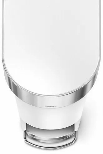 Simplehuman Wąski kosz pedałowy 40 l, biały