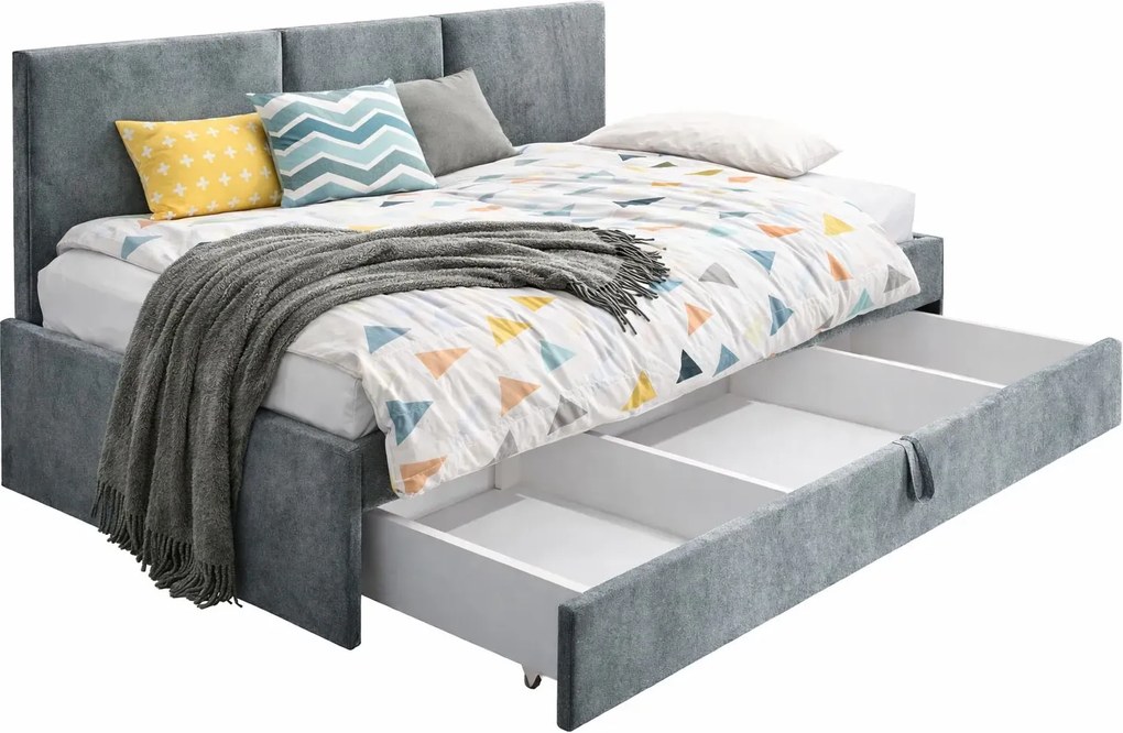 Szary tapczan z wysokim oparciem E7-L43