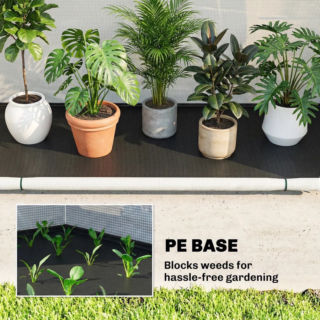 Outsunny Szklarnia z kopułowym dachem, składana foliowa szklarnia 200 x 80 x 164 cm Zielona | Aosom PL