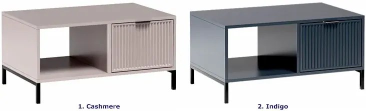Stolik kawowy beżowy z lamelami D5-T99