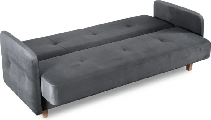 Sofa z Funkcją Spania CUBA Rozkładana Wersalka Dwuosobowa Szara Nowoczesna do Salonu