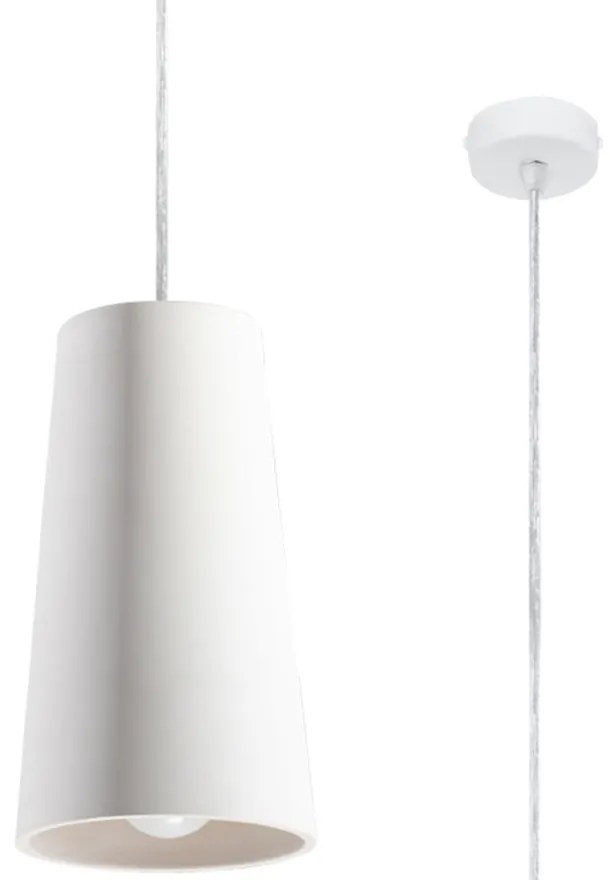 Biała ceramiczna lampa wisząca Sollux Armica