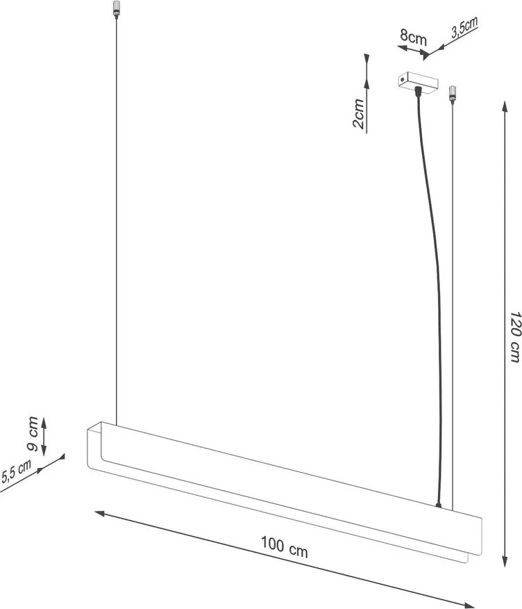 Czarna metalowa lampa wisząca LED Nebula – Sollux