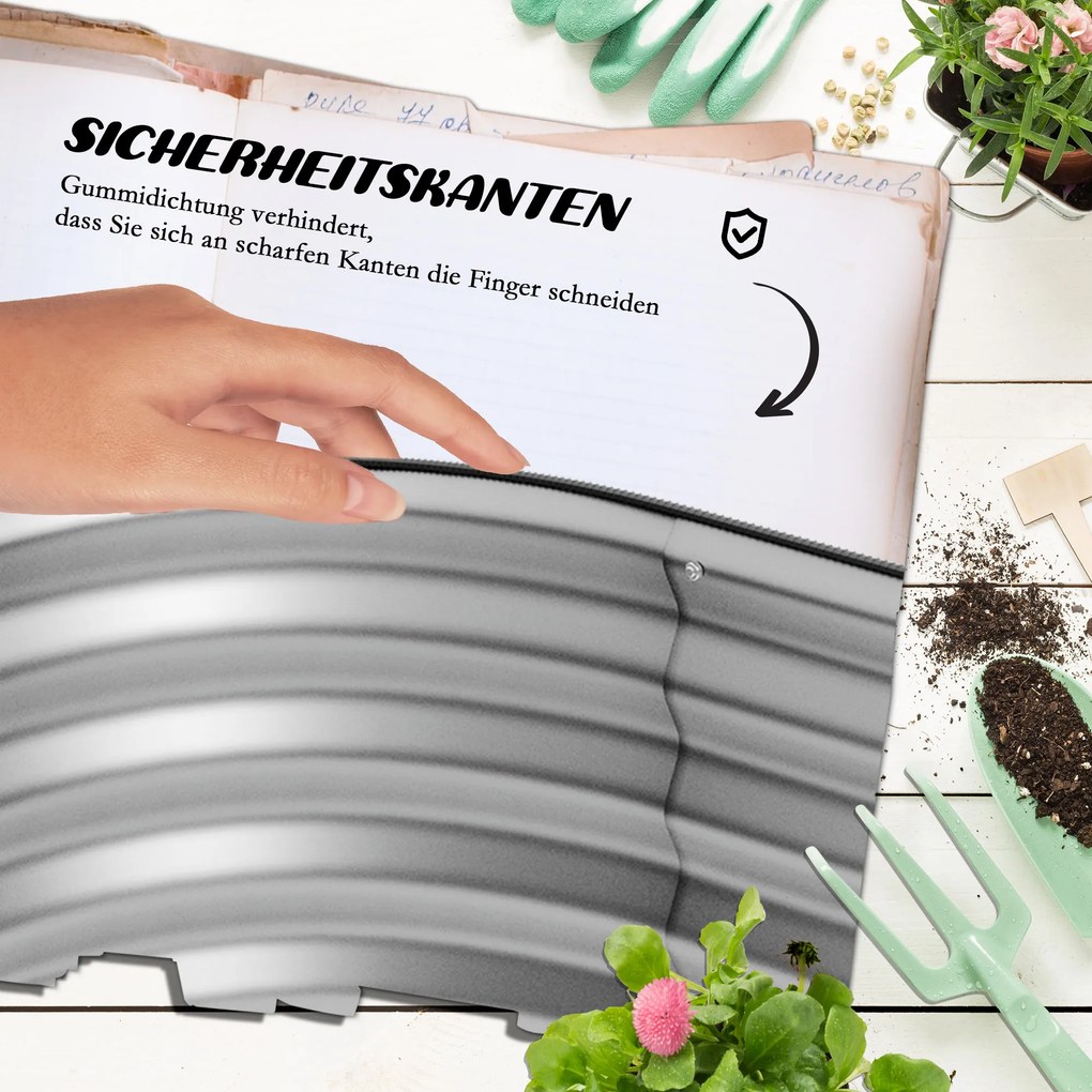 Outsunny Grzadka na ziolowe z Metalu, 2 Poziomy, odporna na wszystkie warunki atmosferyczne, otwarte dno, 120 x 90 x 30cm, Kolor: Srebrny