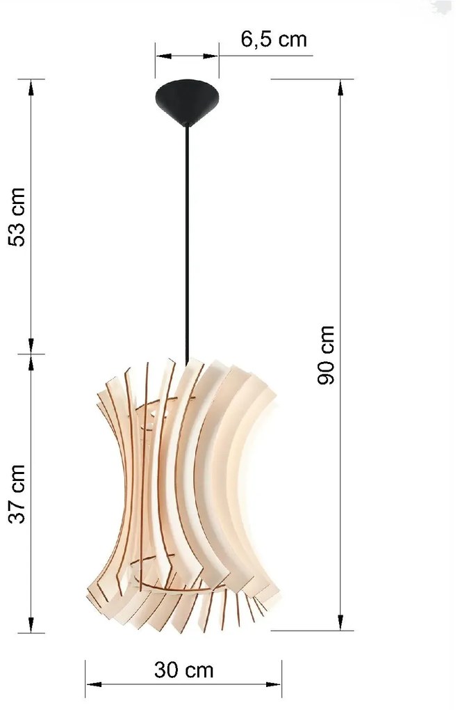 Drewniana lampa wisząca w stylu skandynawskim - EX566-Oriani