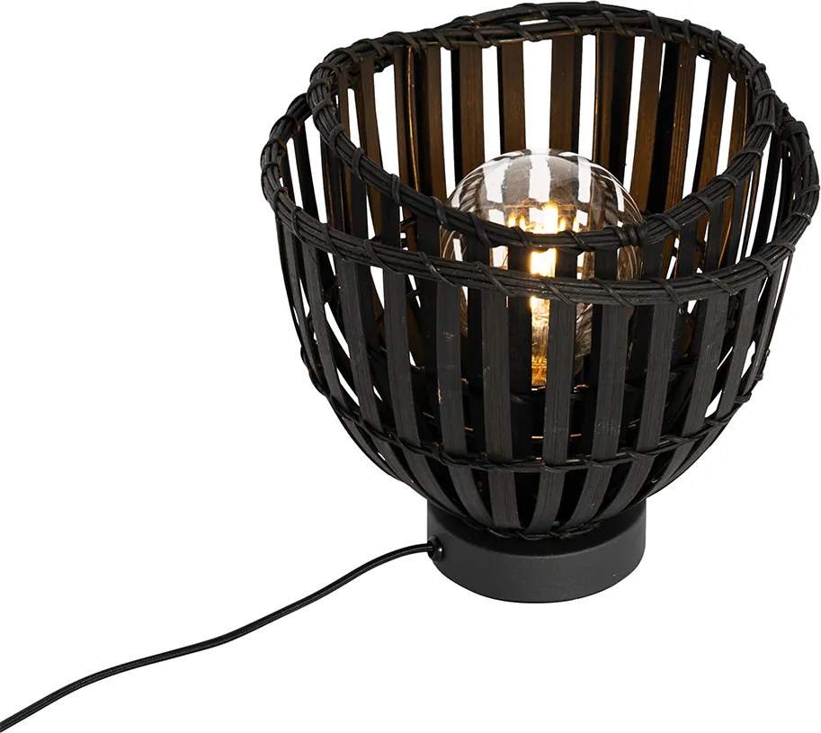 Orientalna lampa stołowa z czarnego bambusa - Pua