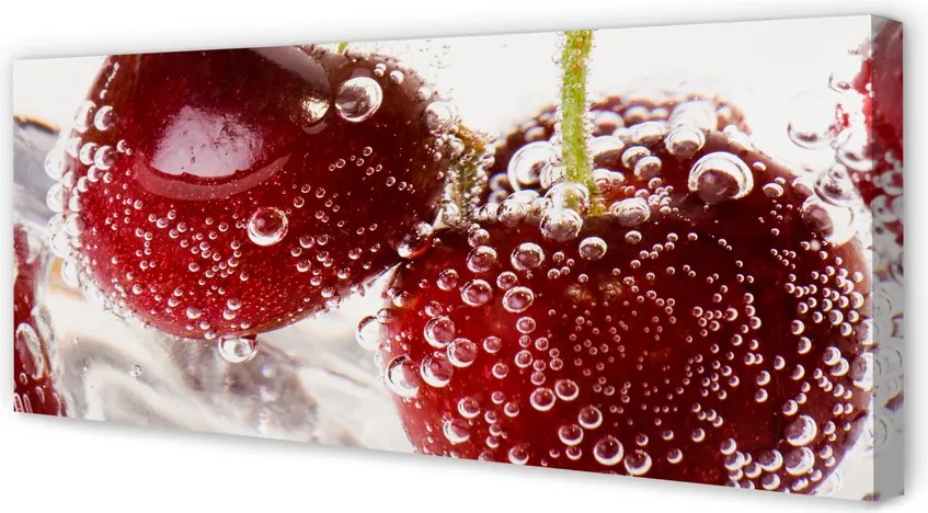 Fotoobraz na płótnie Czereśnie w Kroplach Wody