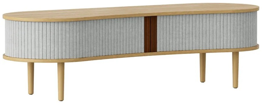 Szara szafka pod TV w dekorze dębu 140x40 cm Audacious – UMAGE