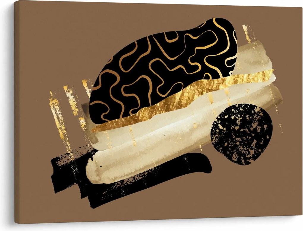Obraz - Abstrakcja złotobrązowy N⁰3 (70x50 cm)