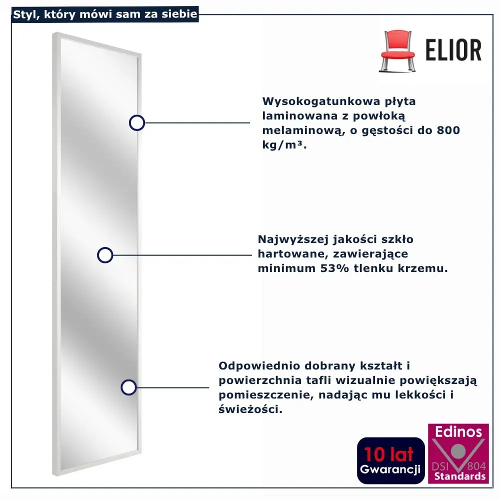 Białe wiszące lustro K7-K15