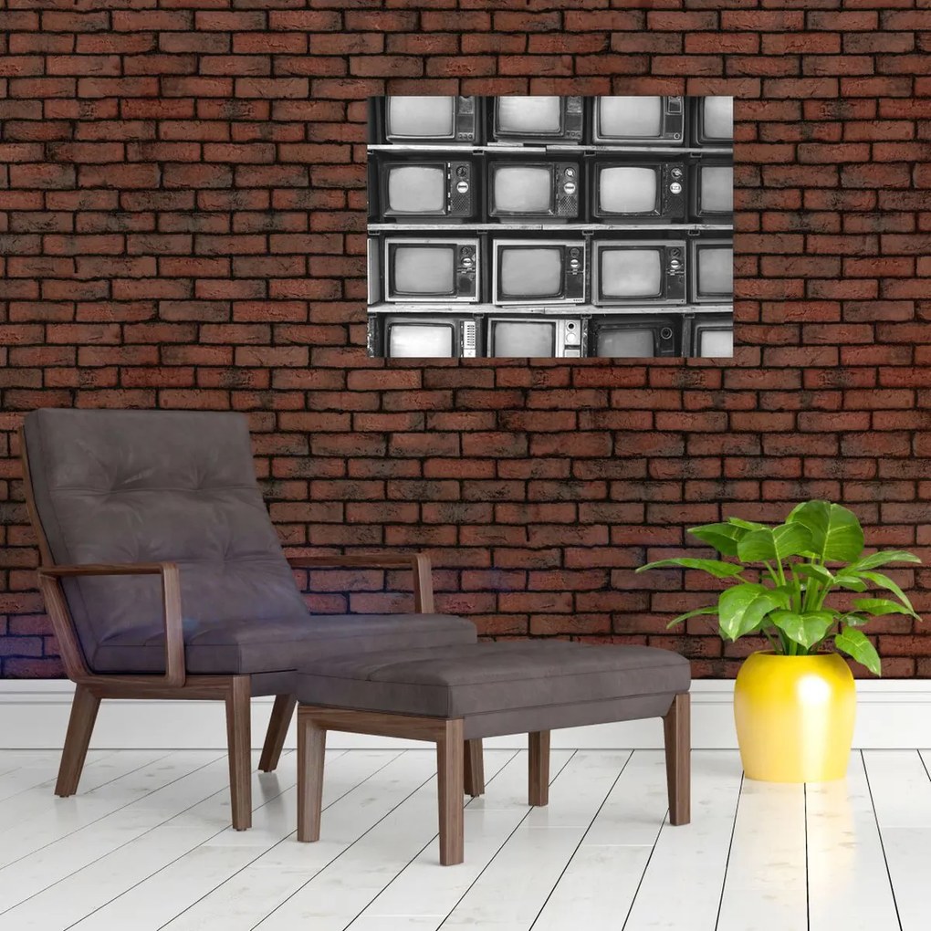 Obraz na szkle - Retro TV (70x50 cm)