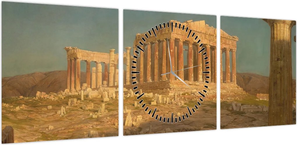 Obraz - Frederic Edwin Church, The Parthenon, reprodukcje (z zegarem) (90x30 cm)