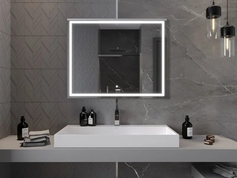 Mexen Miko lustro łazienkowe podświetlane 100 x 80 cm, LED 6000K, antypara - 9819-100-080-611-00