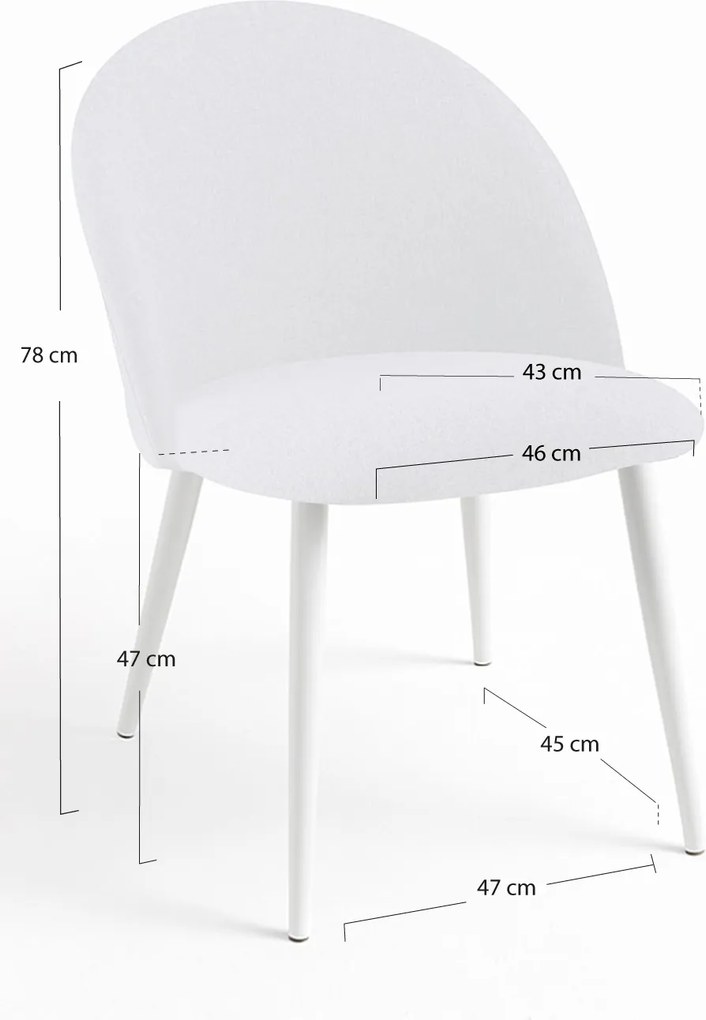 Zestaw 6 Krzese White Vint Tkanina