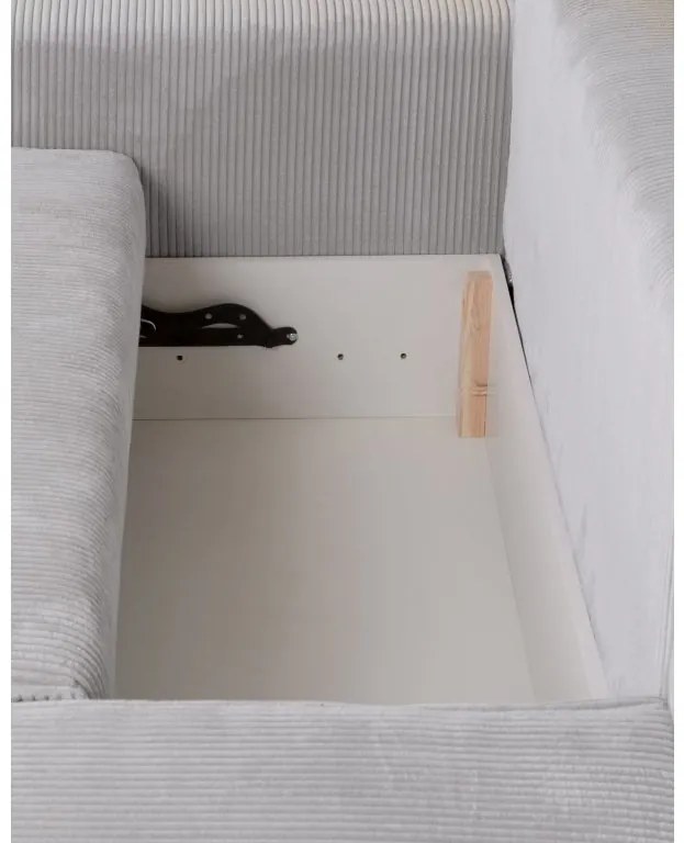 Rozkładana sofa trzyosobowa z pufem SMART SET, jasnoszara