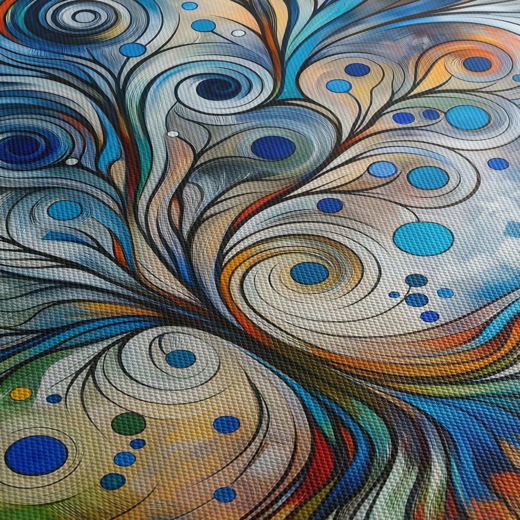 Obraz – Kolorowe energetyczne drzewo (z zegarem) (90x30 cm)