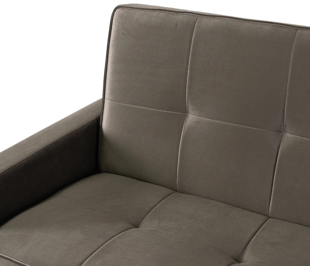 Sofa z Funkcją Spania ALUNA Rozkładana Wersalka Dwuosobowa Beżowa Nowoczesna do Salonu