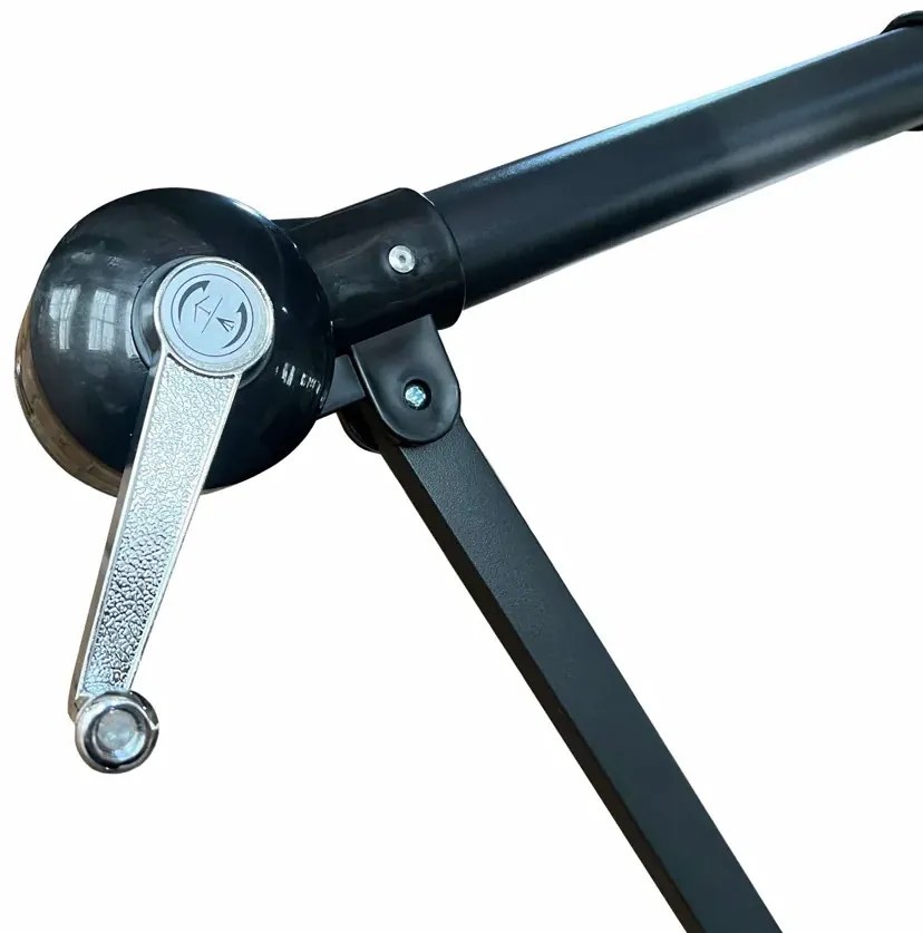Ciemnoszary parasol do ogrodu z LED R9-C66