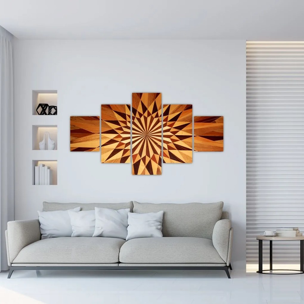 Obraz - Drewniany kolaż (125x70 cm)