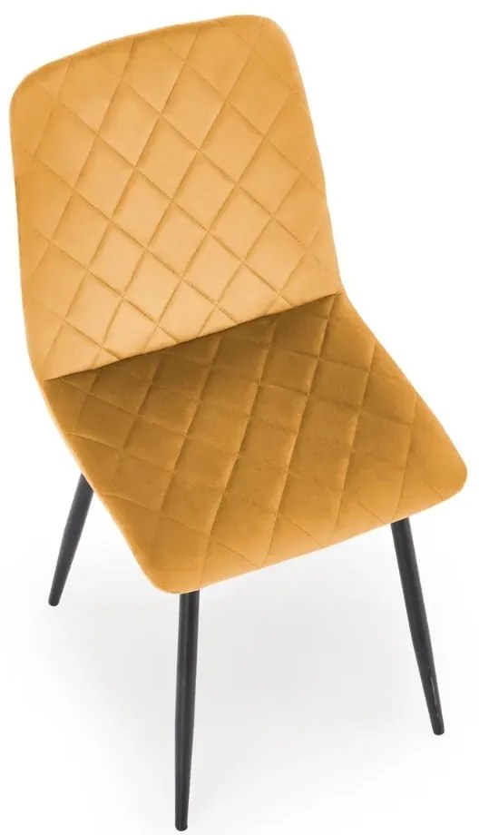 Krzesło tapicerowane K525 VELVET musztardowe HALMAR