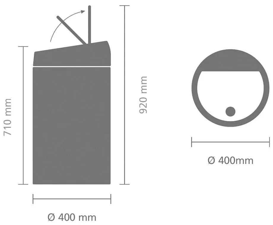 Stalowy kosz na śmieci otwierany na dotyk w kolorze matowej czerni 60 l Touch Bin – Brabantia