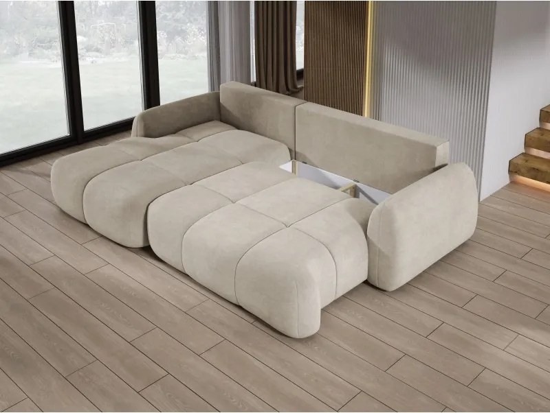 Narożnik COCO z funkcją spania poduszkami i pojemnikiem Cloud 03 DOMOHOME