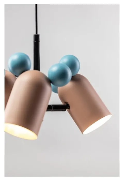 Jasnoniebieska/różowa lampa dziecięca z metalowym kloszem ø 30 cm Mouse II – GTV