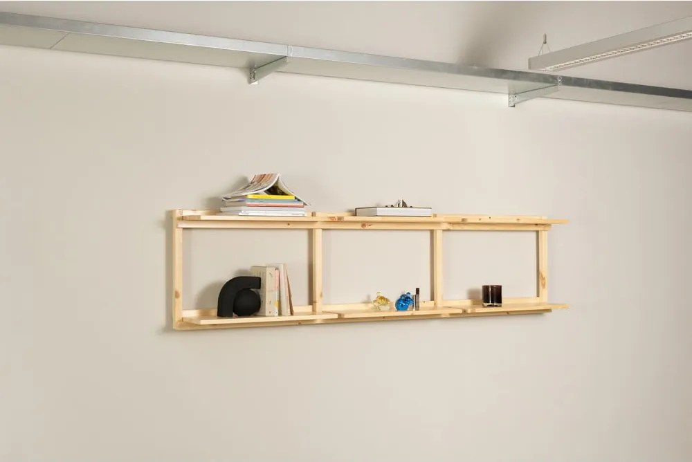 Regał ścienny z litego drewna sosnowego w naturalnym kolorze 192x47,5 cm Groove – Karup Design