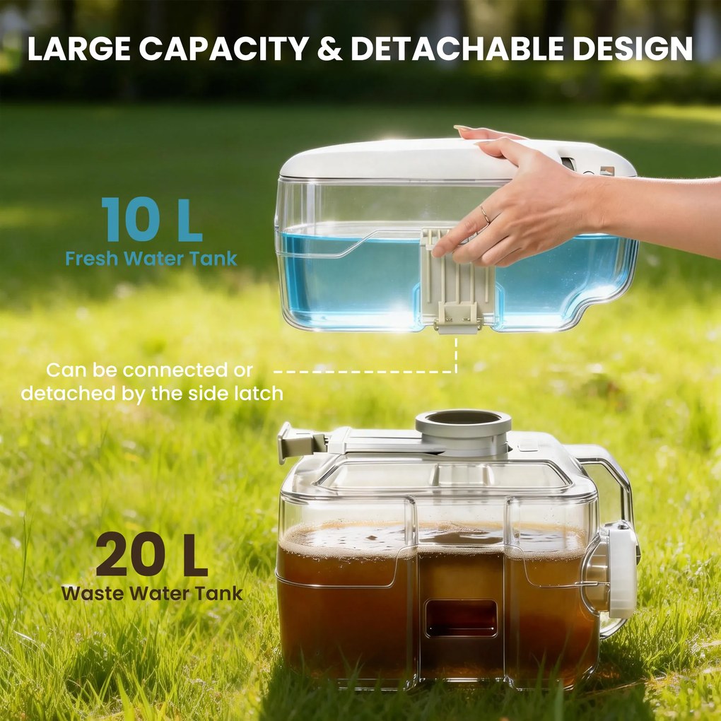 HOMCOM Przenośna toaleta kempingowa, maks. obciążenie 147 kg, 20L, do kempingu, wędrówek, podróży, wędkowania, 41,5 x 36,5 x 42 cm, szara | Aosom PL