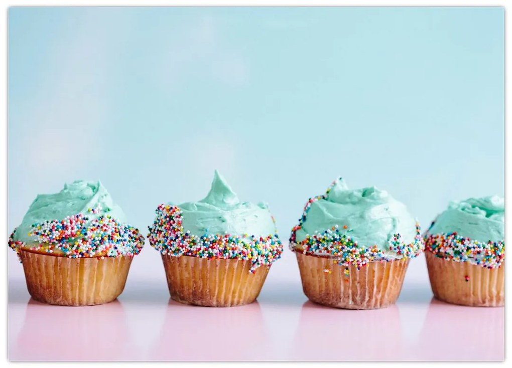 Obraz na szkle cupcakes (70x50 cm)