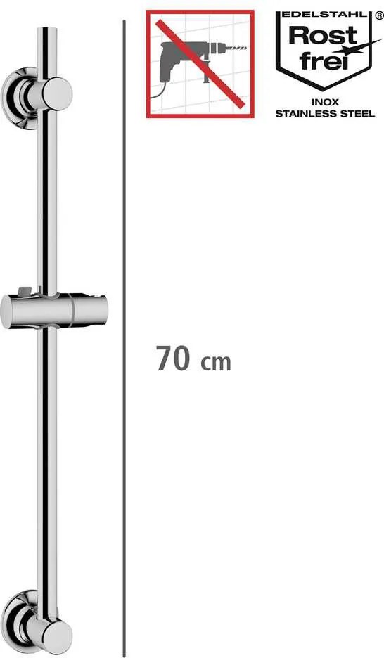 Drążek prysznicowy z montażem bez wiercenia, 70 cm, WENKO