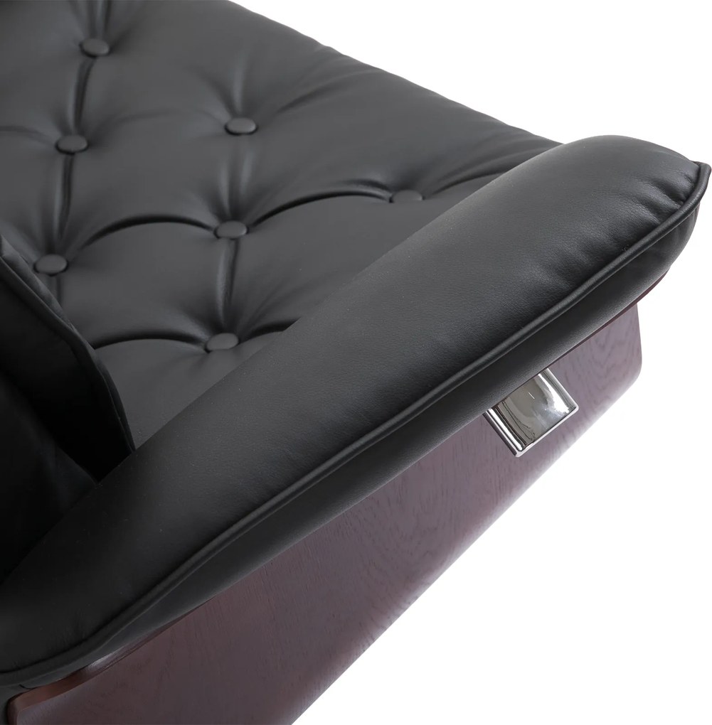 HOMCOM Krzesło TV z podnóżkiem tapicerowane fotel obrotowy 145° odchylany