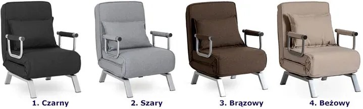 Szary fotel relaksacyjny z funkcją spania M3-W74