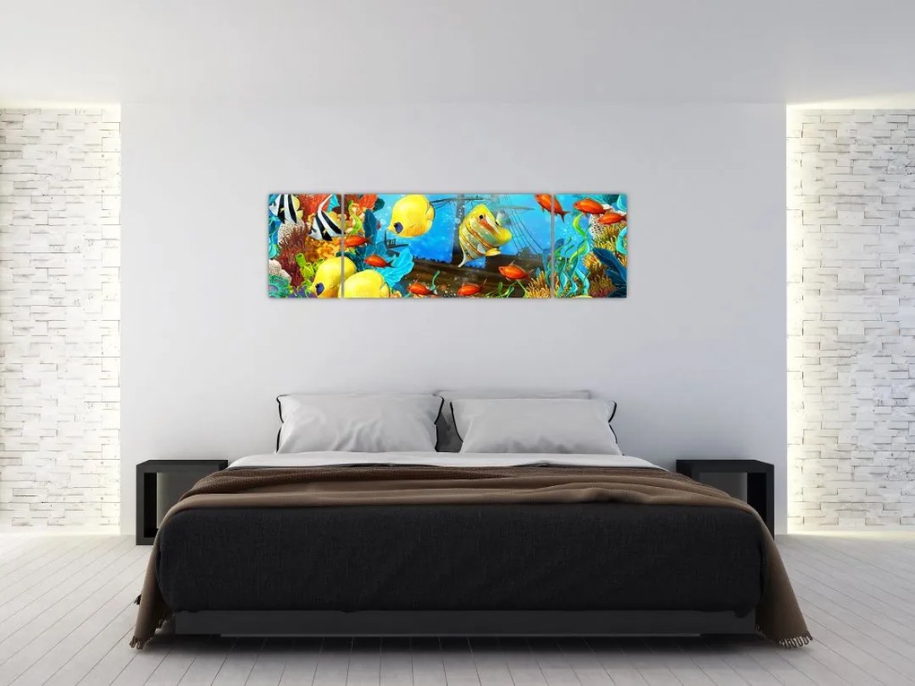 Obraz - Kolorowa rafa koralowa (170x50 cm)