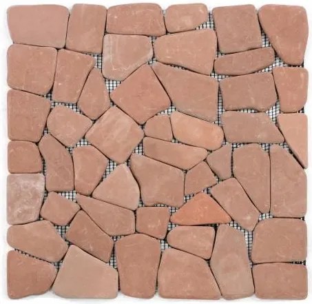 Mozaika marmurowa Garth na siatce czerwona/terakota 1m2